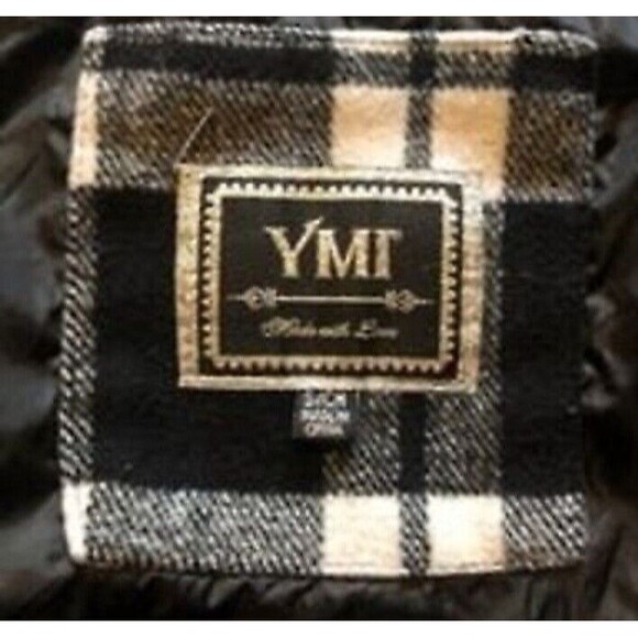 YMI black white check plaid pattern jacket coat full zipper short cool street - Picture 15 of 16